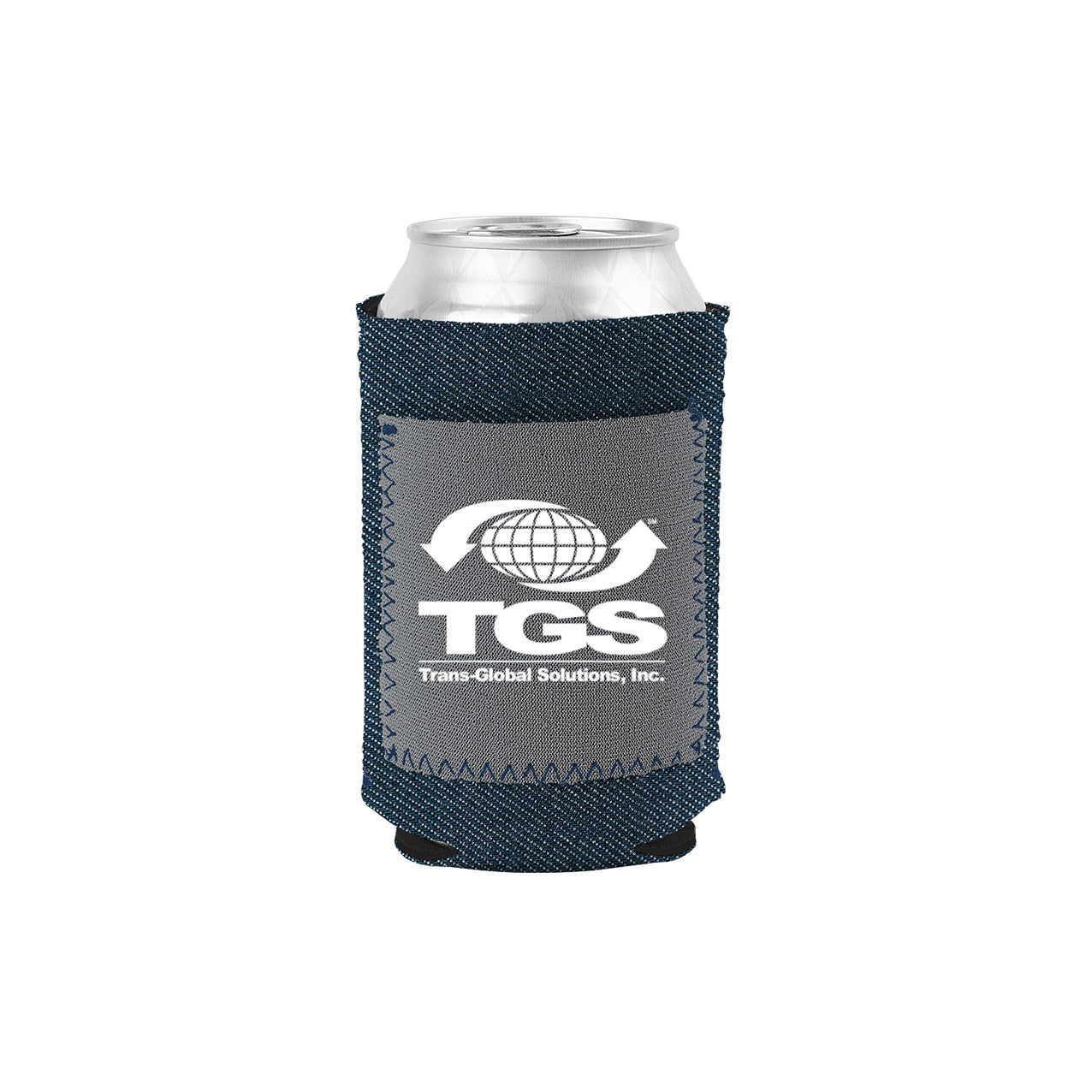 TGS Denim Little Buddy Can Cooler with Neoprene Pocket